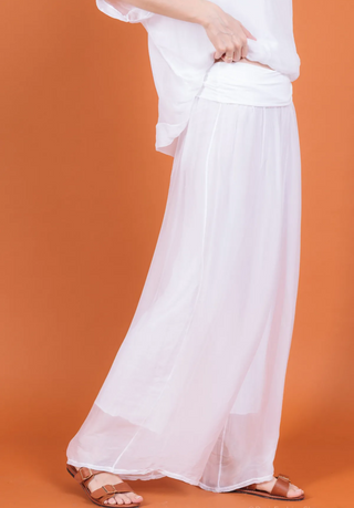 Silkkiviskoosi -housut Eden (pitkä lahje)