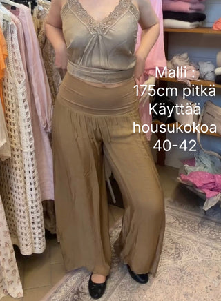 Silkkiviskoosi -housut Eden (pitkä lahje)