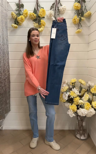 Farkut Cream Amalie, SHAPE FIT suora lahje