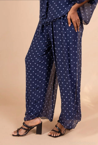 Silkkiviskoosi -housut Polka Dot
