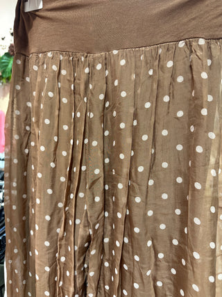 Silkkiviskoosi -housut Polka Dot